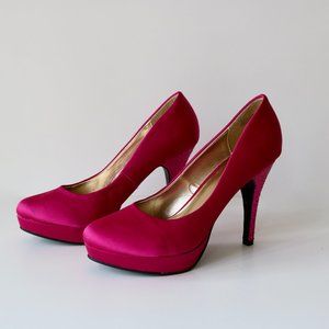 Fuschia Glitter Stiletto Heels